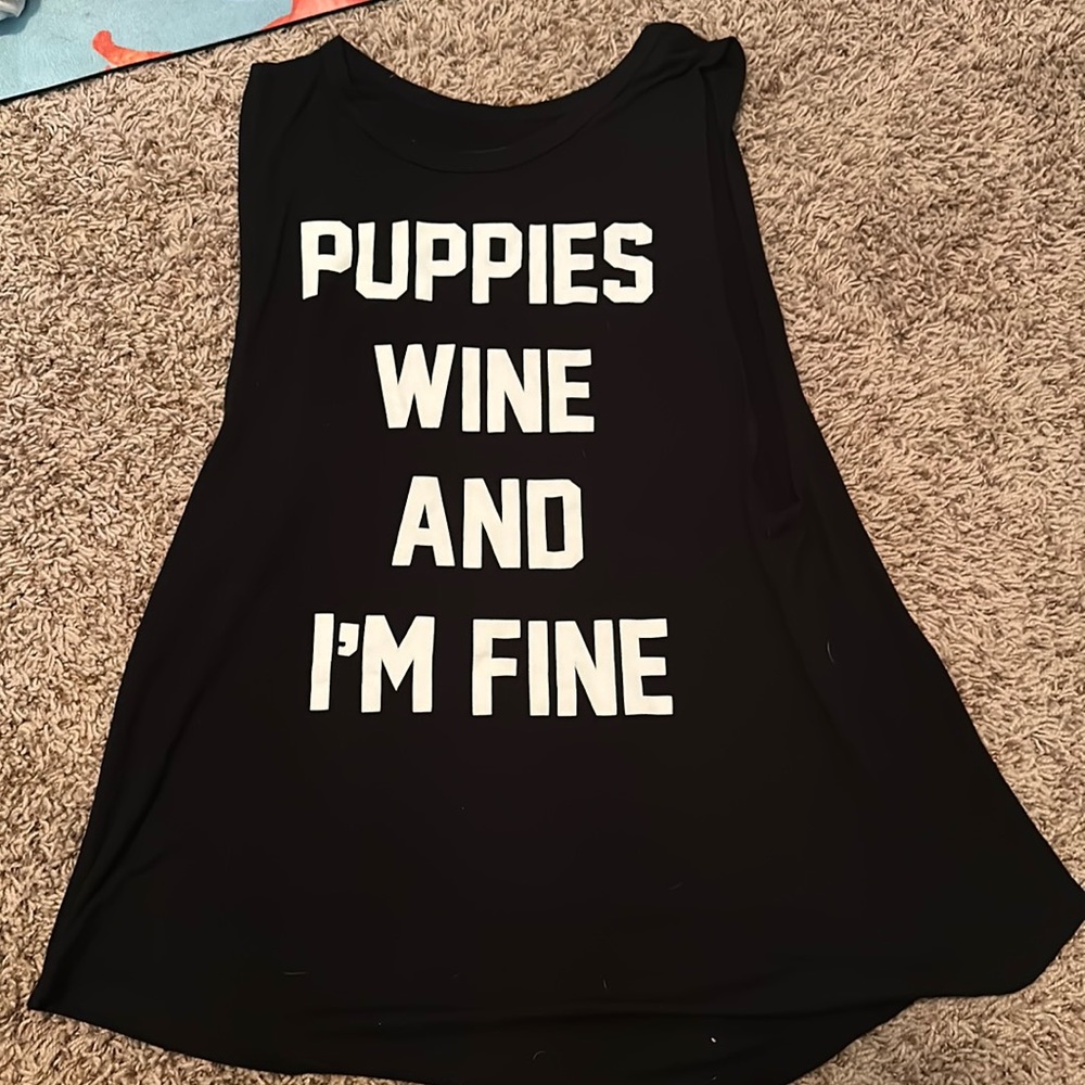 Puppies Wine And I’m Fine Tank Top